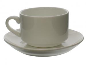 TEA CUP AND SAUCER WHITE