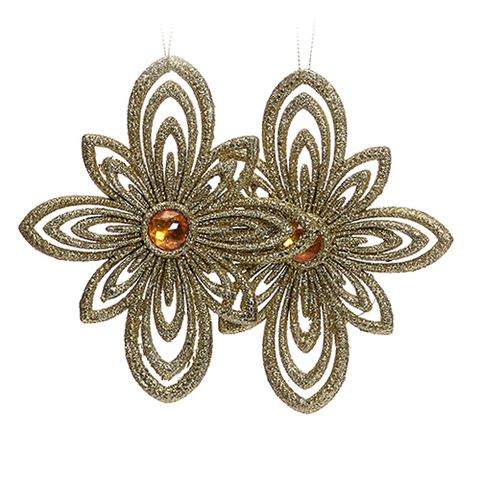 XMAS ORNAMENT 14X12X1.5CM GOLD .