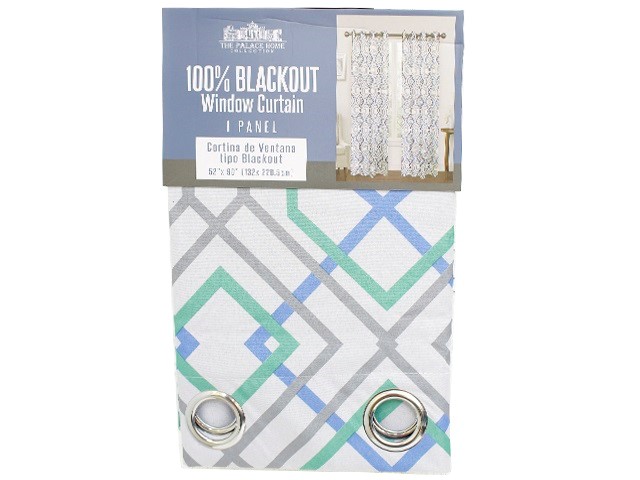 1PC AQUA/BLUE MICRO WNDW CURTN