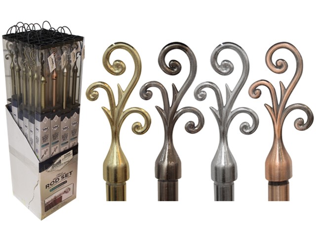 METAL CURTAIN ROD W/PDQ