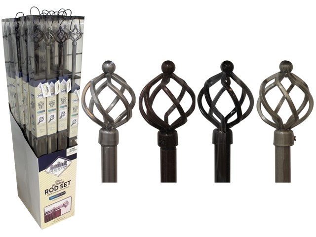 METAL CURTAIN ROD W/PDQ