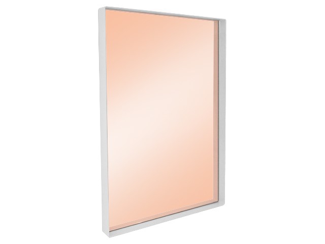 WHITE RIM RECT  WALL MIRROR