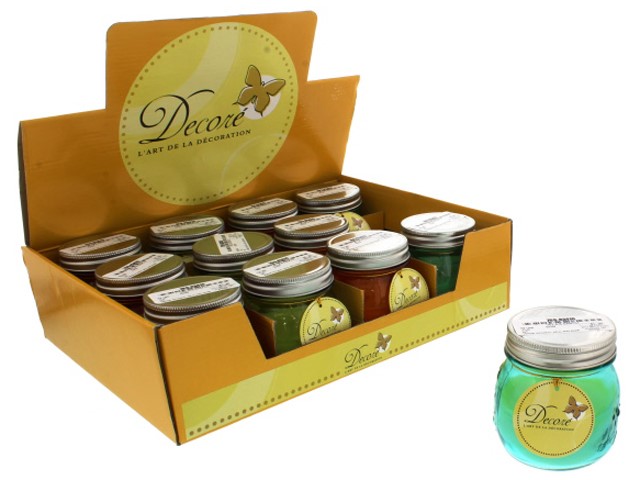 ASST CITRONELLA CANDLE GLASS JAR