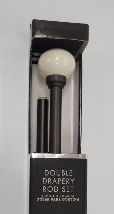 CRACKEL DBLE ROD SET 28"X48" BRO