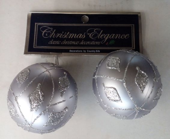 2PK ORNAMENT WITH GLITTER HP