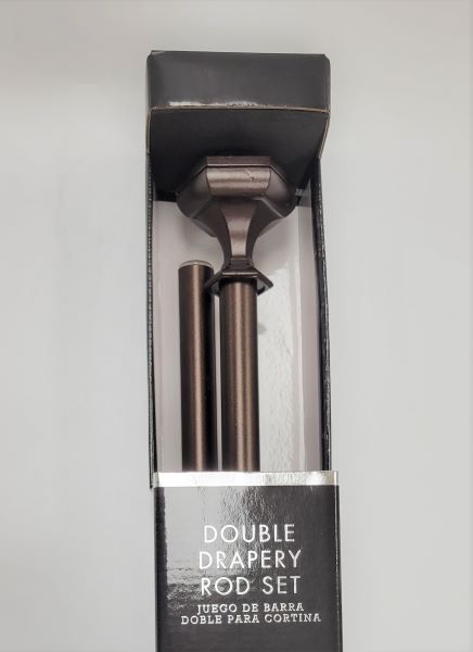 HEXAGON DBLE ROD SET 48X86 BRNZ