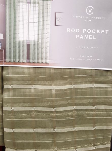LISA PLAID SHEER ROD PANEL 55X90