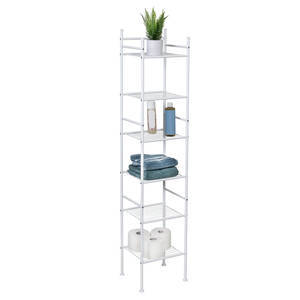 6-TIER WHT BATHROOM SHELVING