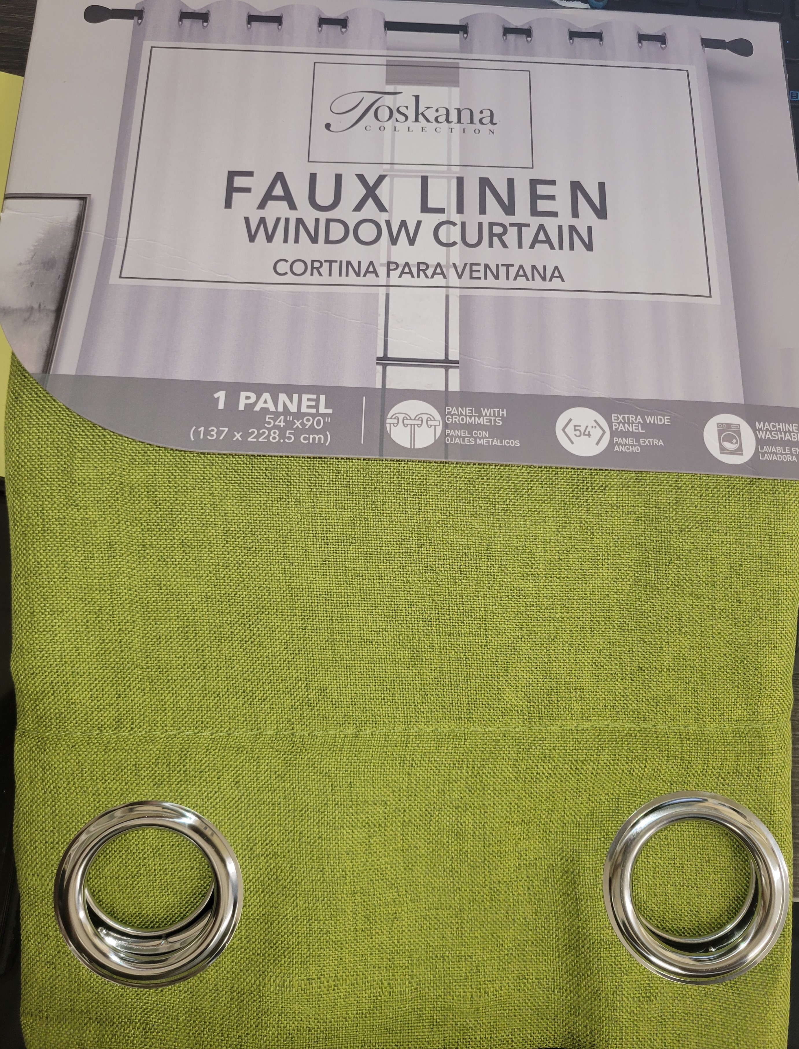 FAUX LINEN CURTN 54X90 W/GRMT