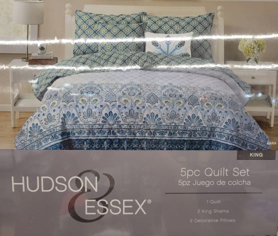 AARA STITCHED QUILT SET-KING 5PC