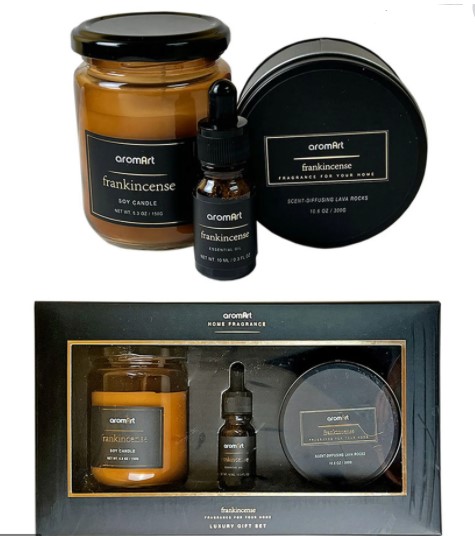 GIFT SET W/SOY CANDLE AND OIL