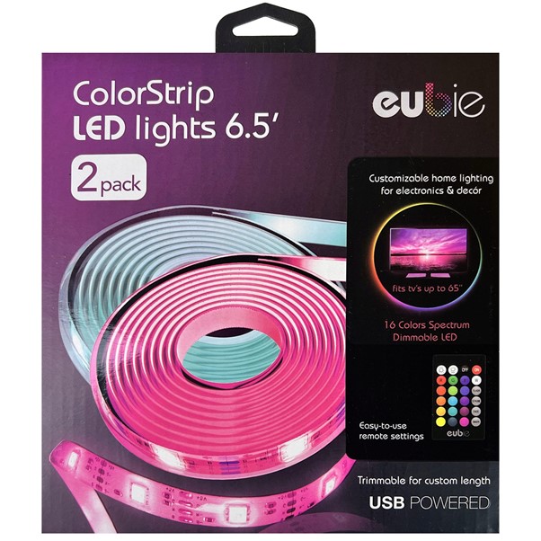 6.5' 2 PK COLOR STRIP LED LIGHT
