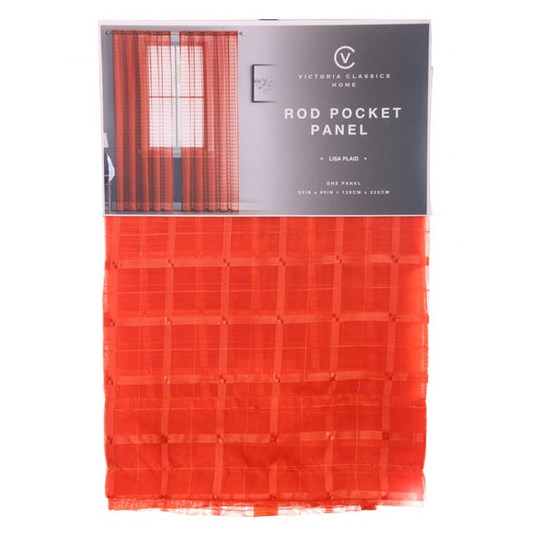 LISA PLAID SHEER ROD PANEL 55X90