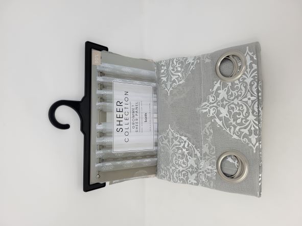 BRIELLE METALLIC SHEER 55X90 GRY