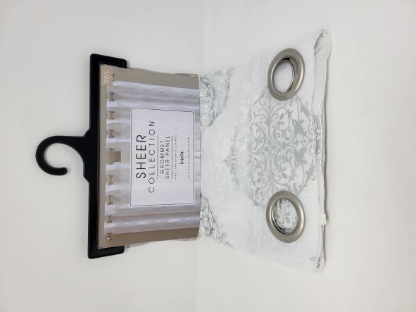 BRIELLE METALLIC SHEER 55X90 WHT