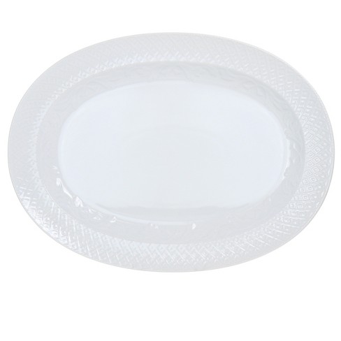 18.75'' OVAL EMBOSSSED WHITE