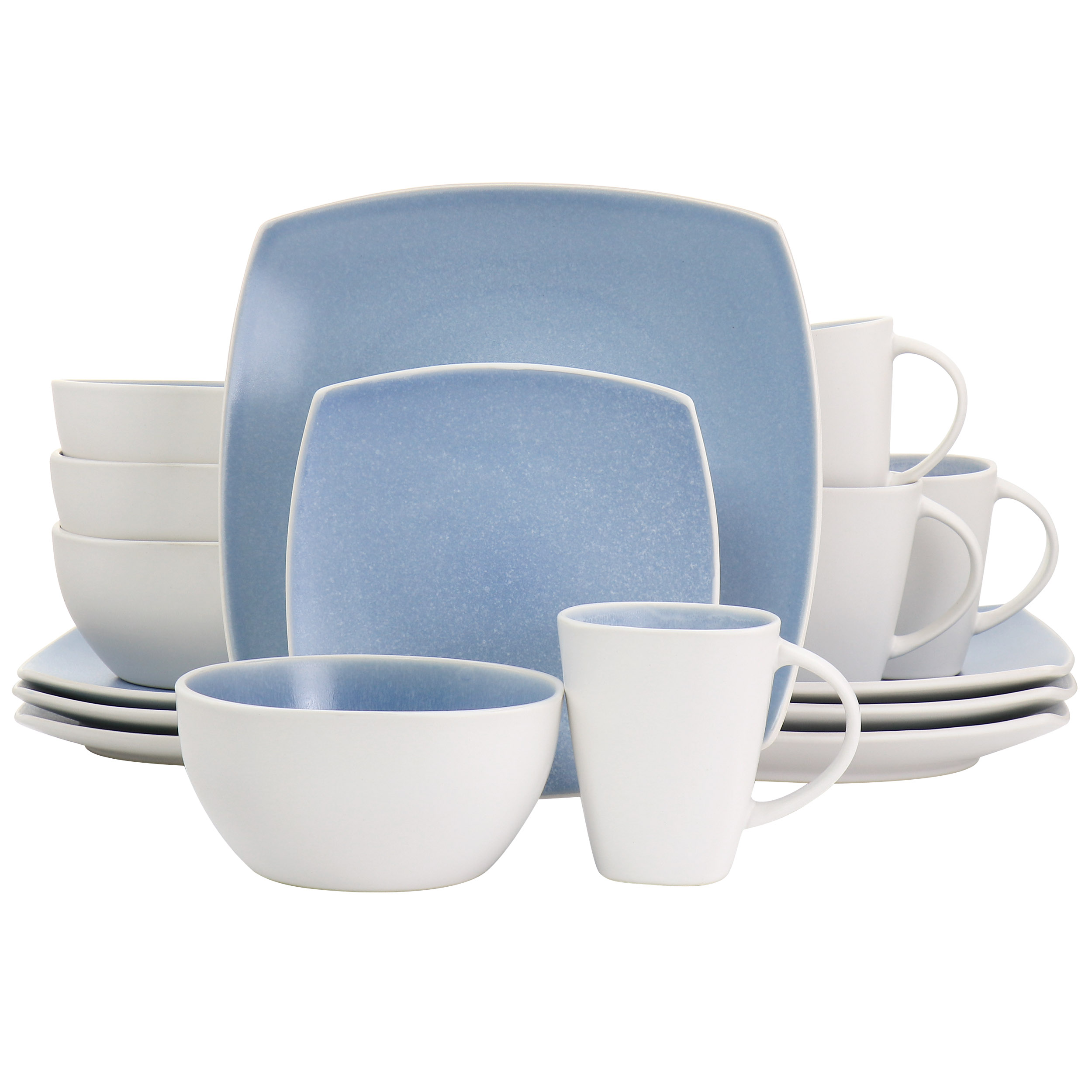 DINERWARE LIGHT BLU/WHT 16PC SET