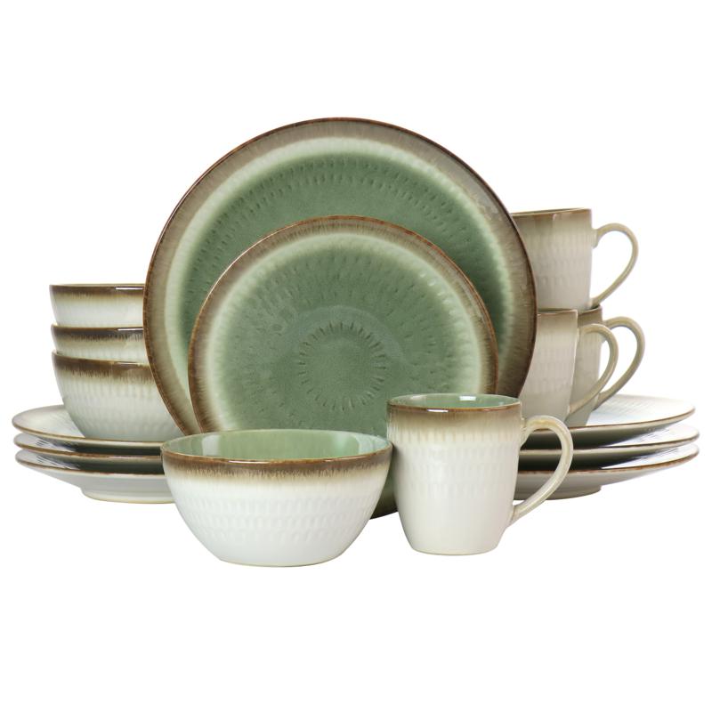 CERAMIC DINNERWARE GRN 16PC SET