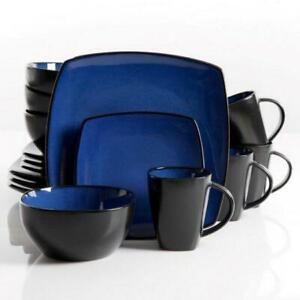 DINNERWARE SQUARE BLUE 16PC SET