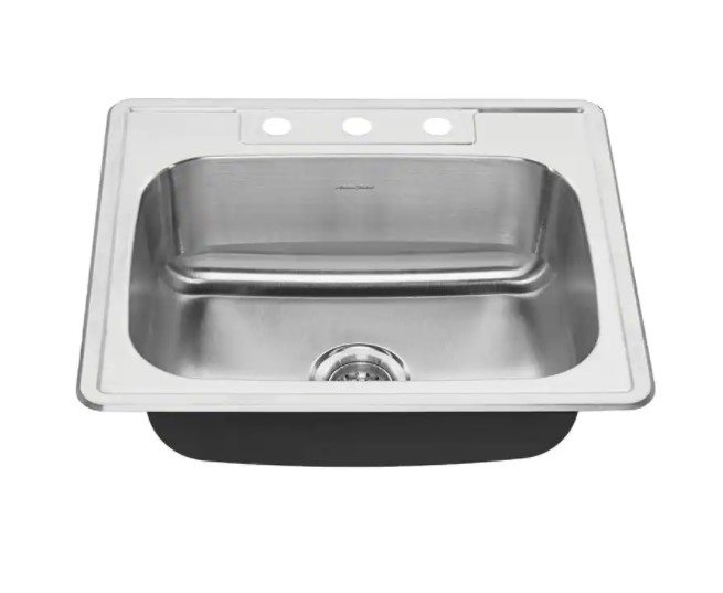SS SINK 25X22X8X.08 SING 3 HOLE