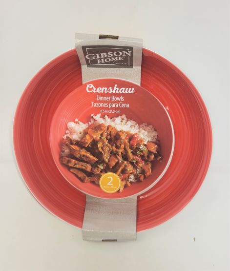 8.5'' DINNER BOWL RED 2 PC SET