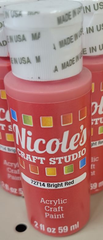2OZ  CRAFT PAINT BRIGHT RED
