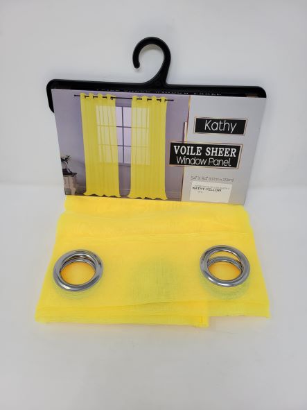 54"X84"NEON YELLOW SHEER CURTAIN