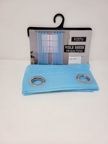 54"X84" TURQUOISE SHEER CURTAIN