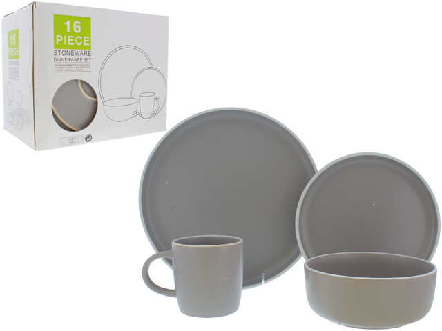 16PC GREY DINNER SET