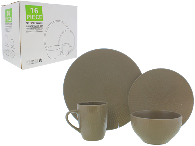 16PC BROWN DINNER SET