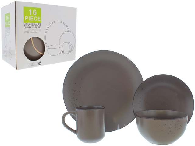 16PC GREY DINNER SET