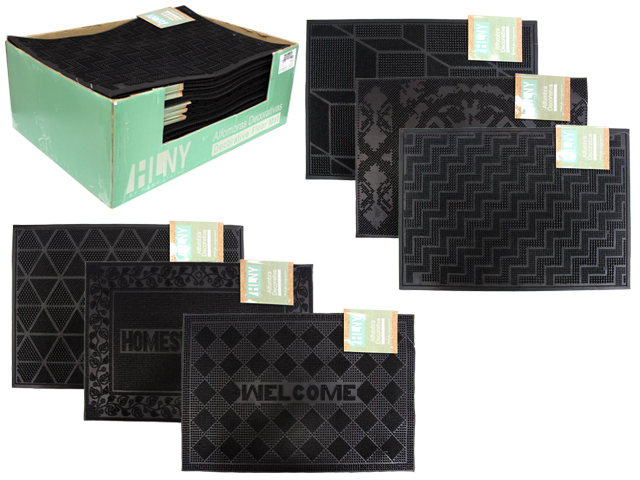 BLK RUBBER PIN MAT 40X60