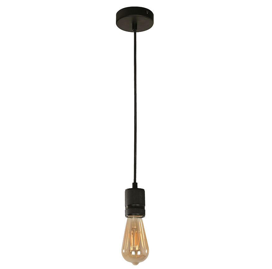 1L HANGING LANP MATT BALCK 60W