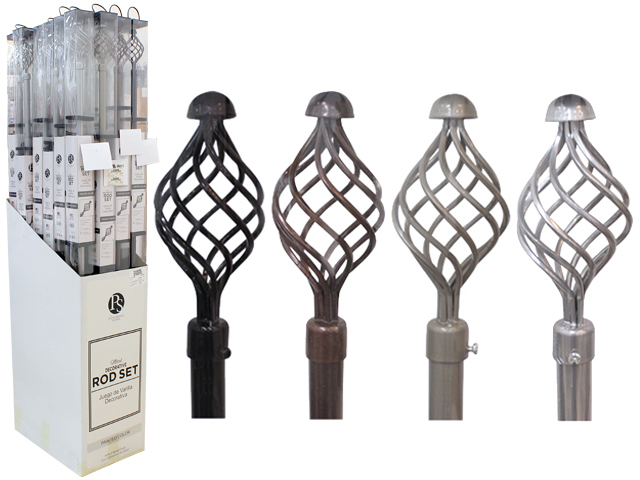 GUN METAL METAL CURTAIN ROD