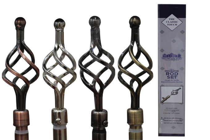 60-120 SILVER CURTAIN RODS