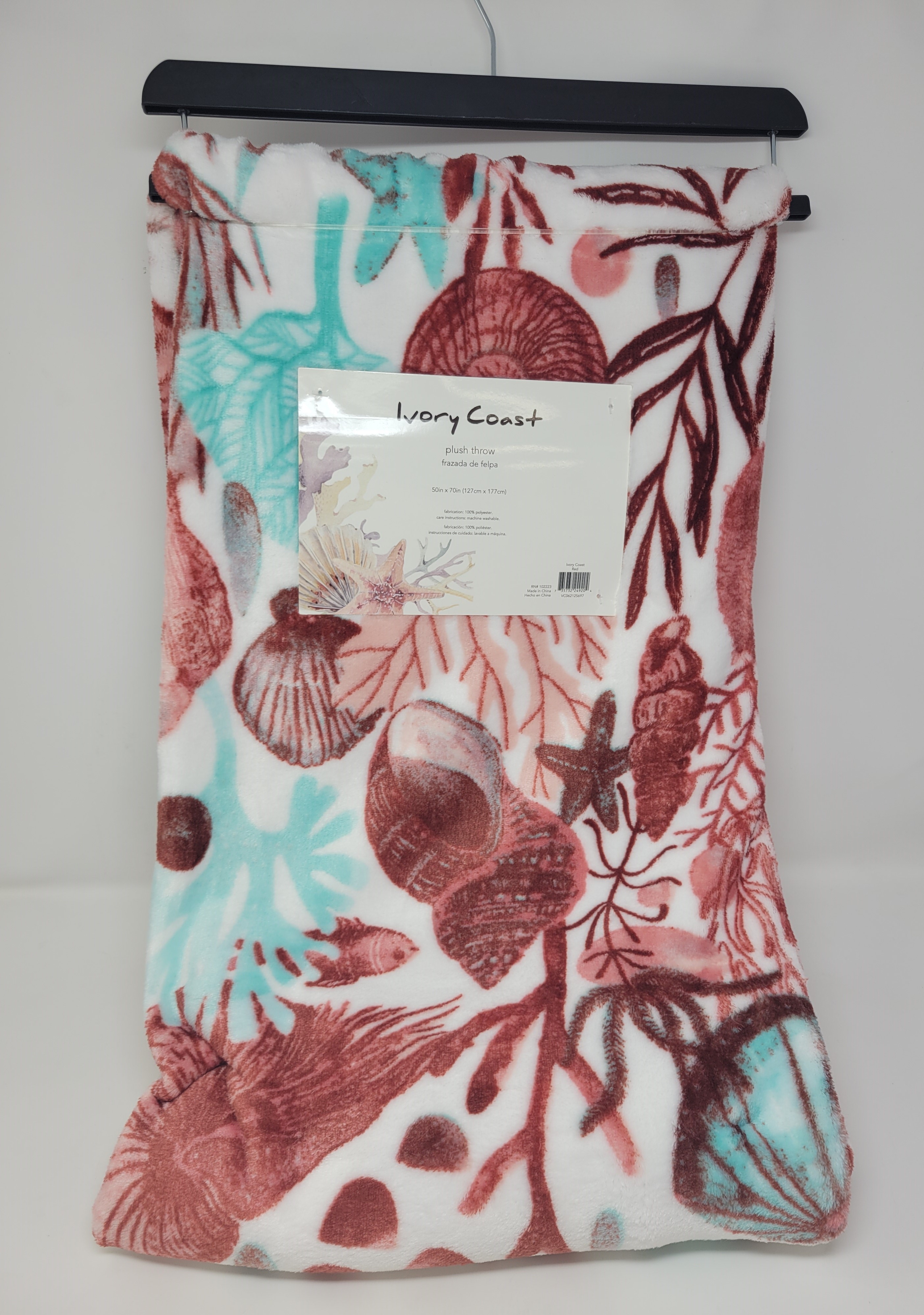 IVORY COAST 50X72PLUSH THROW RED