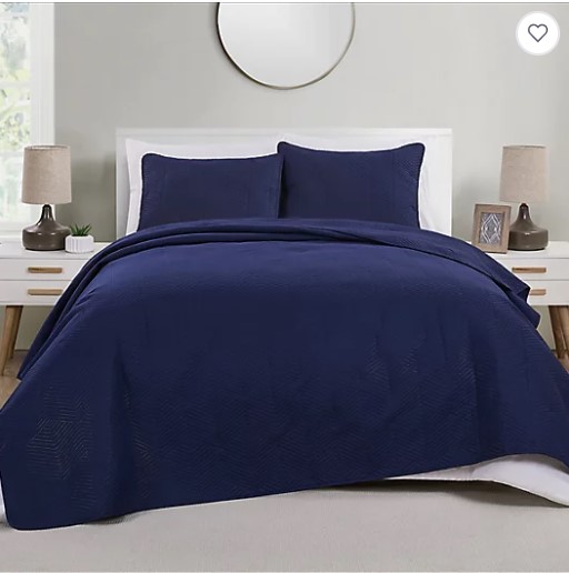HEXA KING QUILT NAVY 3PC SET
