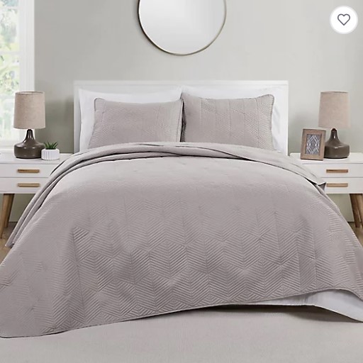 HEXA KING QUILT TAUPE 3PC SET
