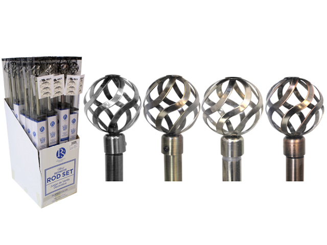 28-48 SILVER METAL CURTAIN ROD