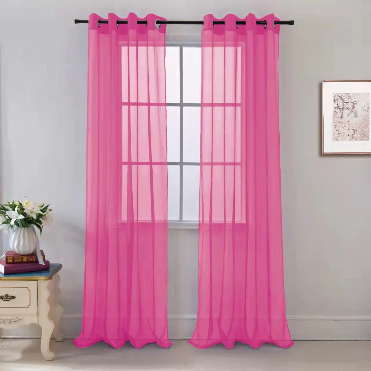 54"X84" PINK SHEER CURTAIN