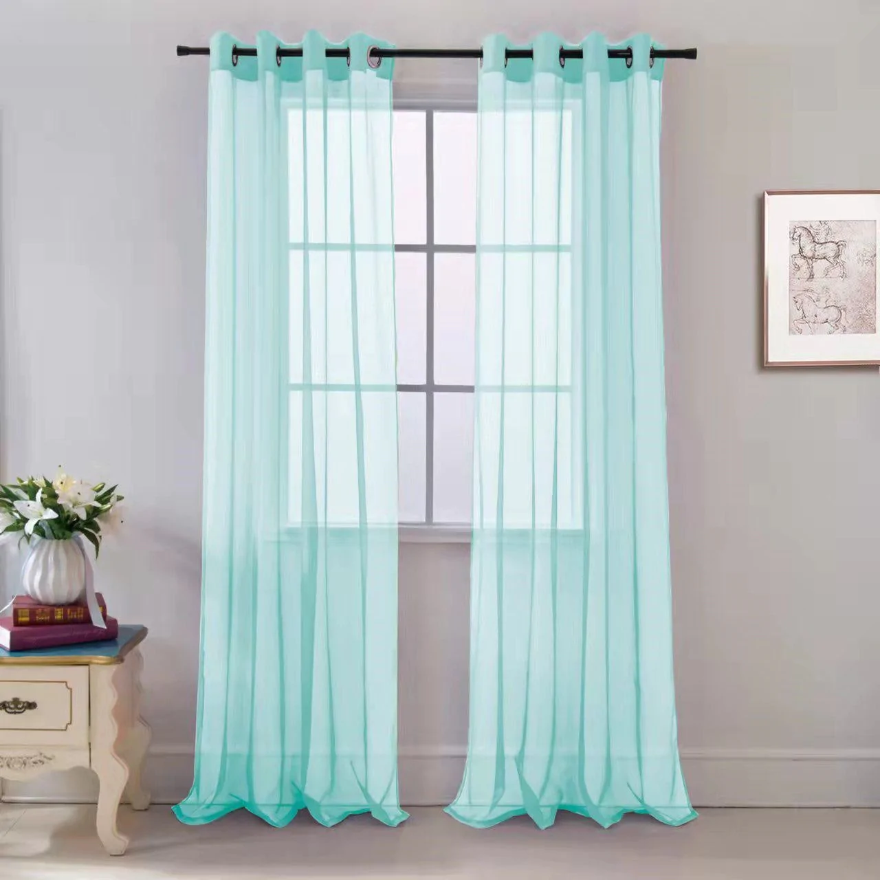 54"X84" MINT SHEER CURTAIN