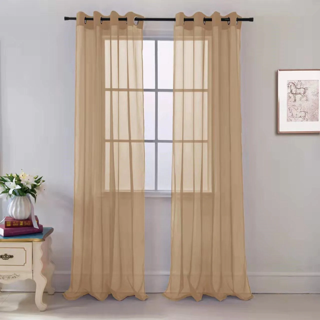 54"X84" TAUPE SHEER CURTAIN