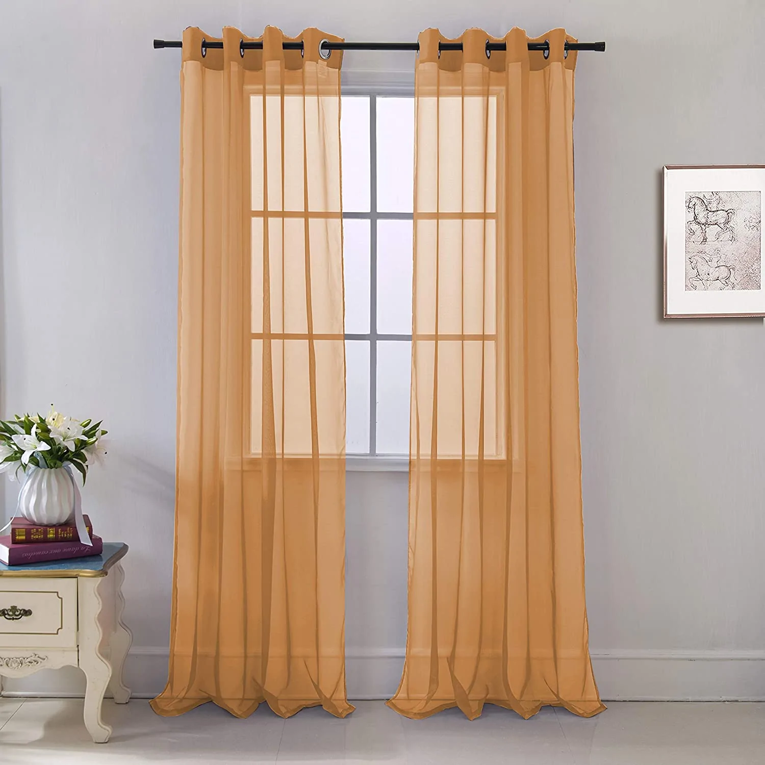 54"X84" CORAL SHEER CURTAIN