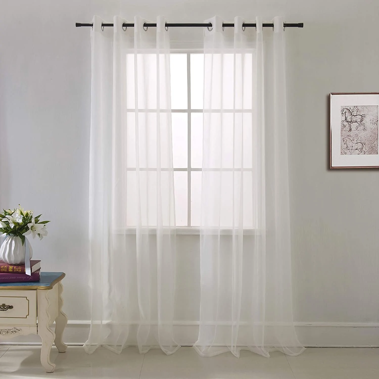 54"X84" BEIGE SHEER CURTAIN
