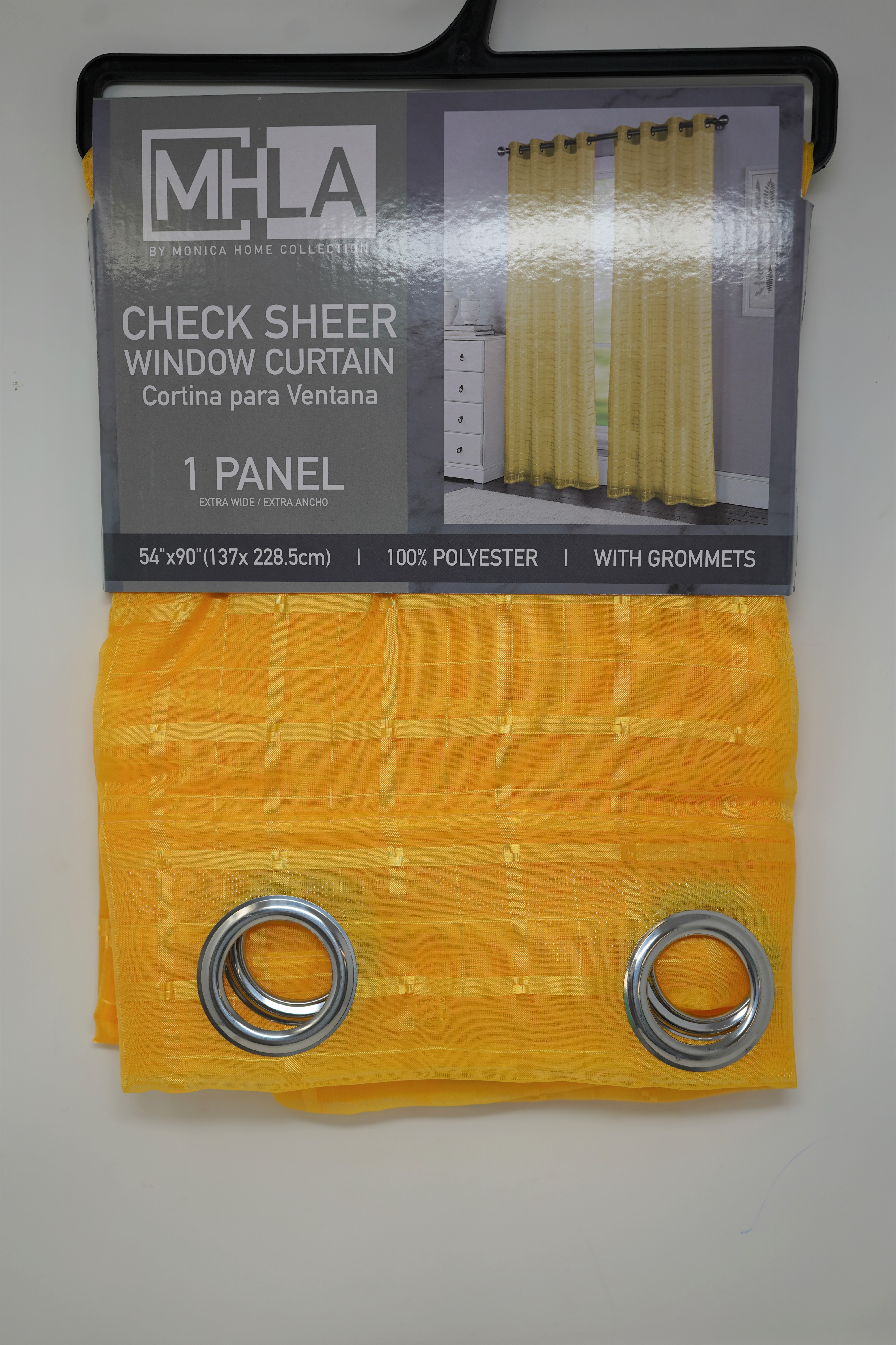 SHEER CURTN  PANEL LGHT YELLW