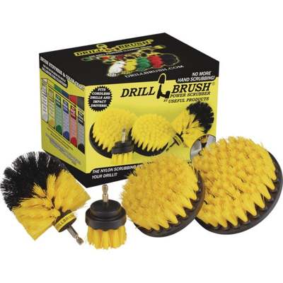 YELLOW DRILL BRUSH MED 4PC