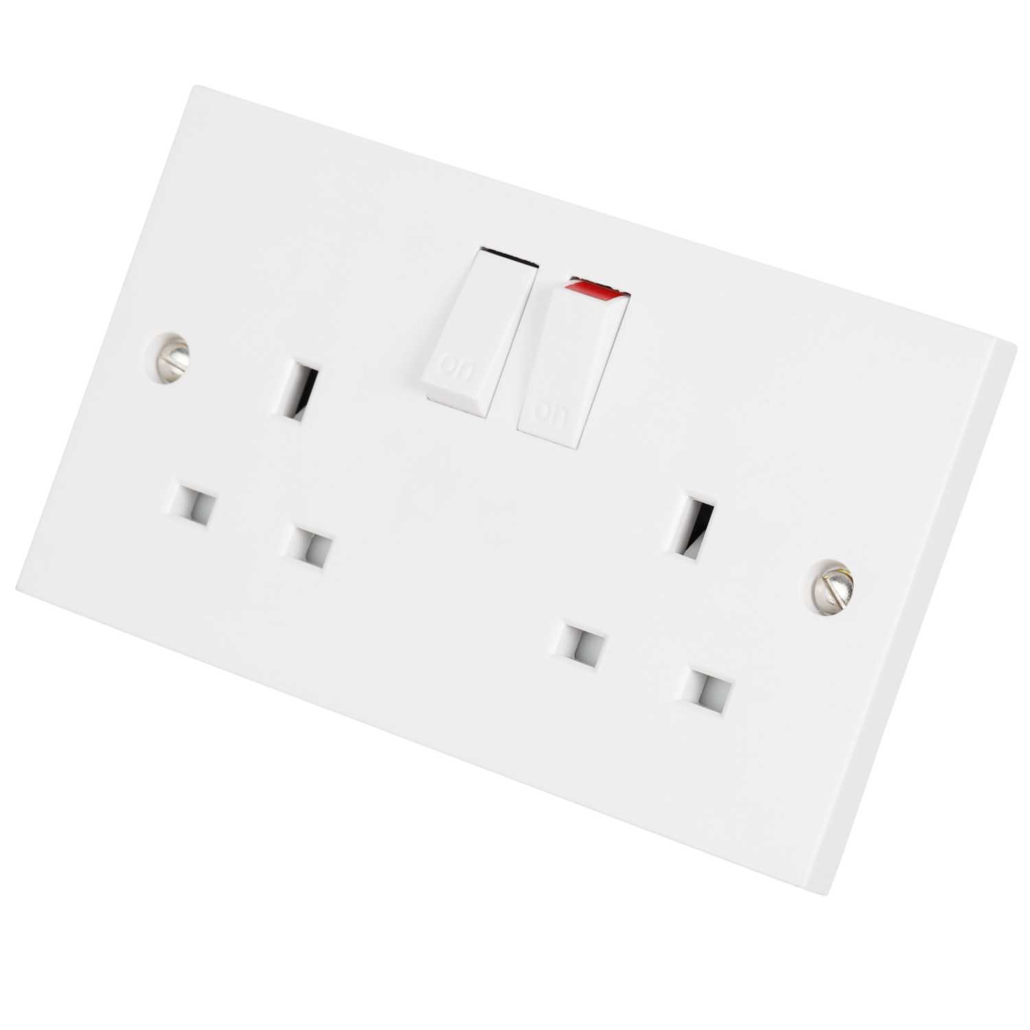 13AMP 2GANG DP SOCKET 230V
