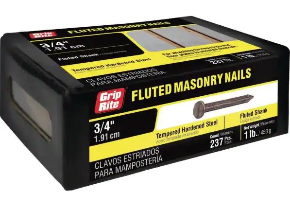 3/4 " BRIGHT FLTD 1LB MSNRY NAIL