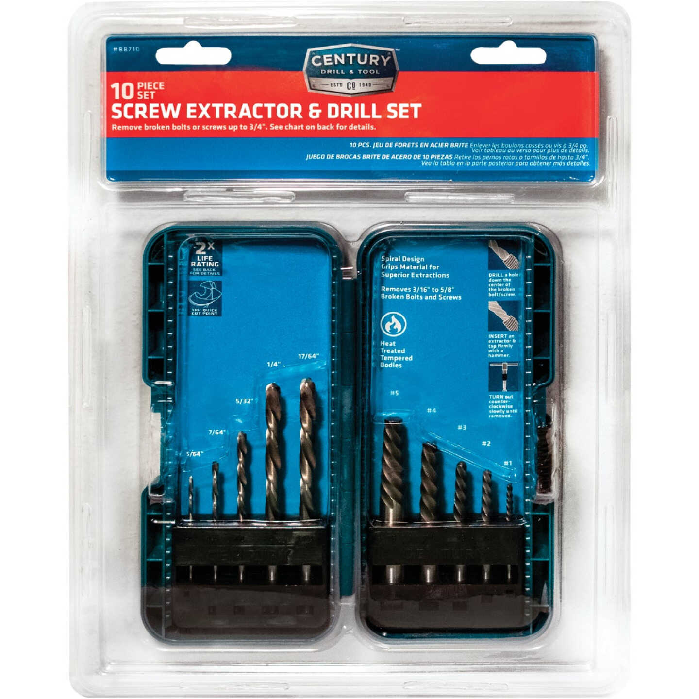 10PC SCREW EXTRACTOR SET