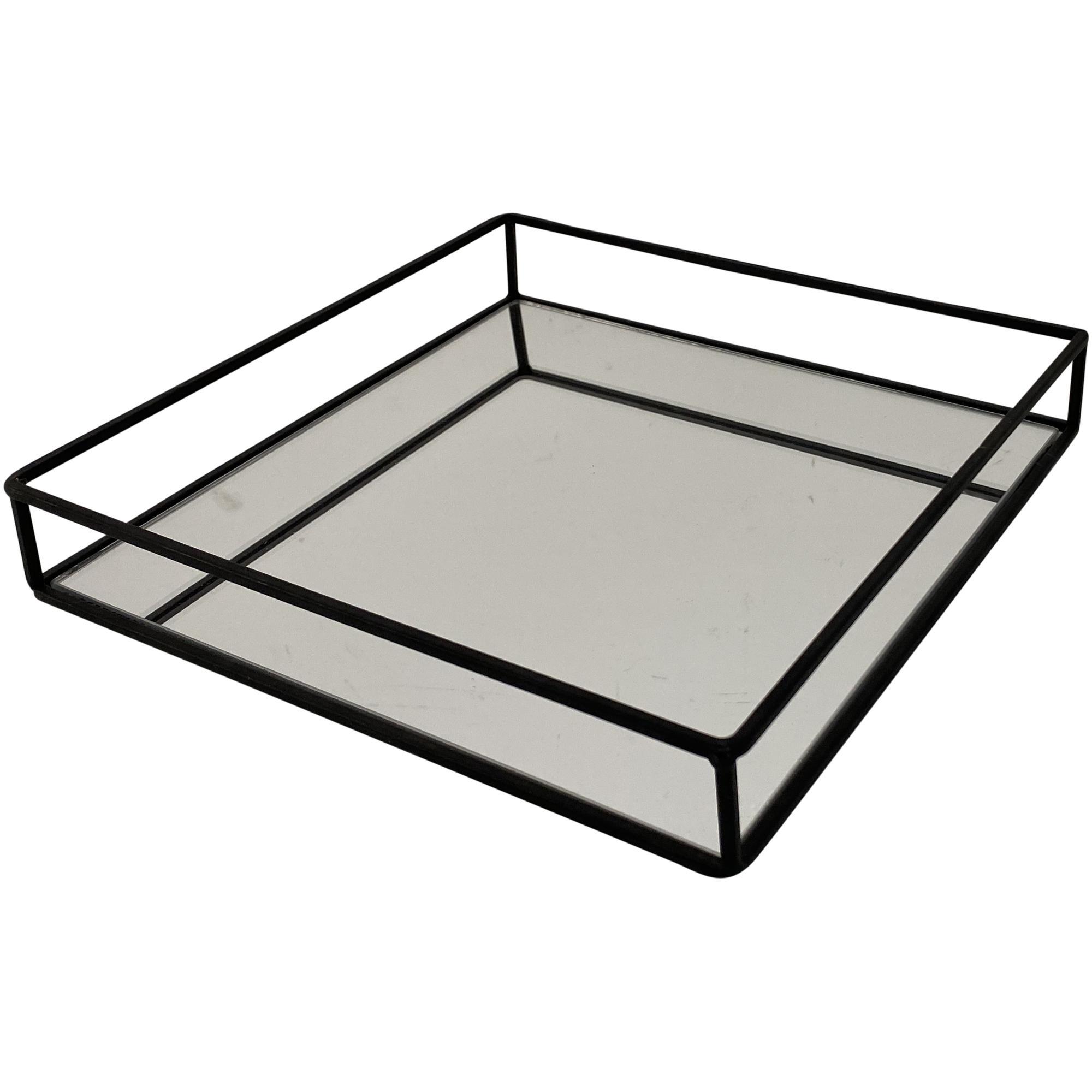 BLACK GLASS WALL MIRROR